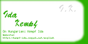 ida kempf business card